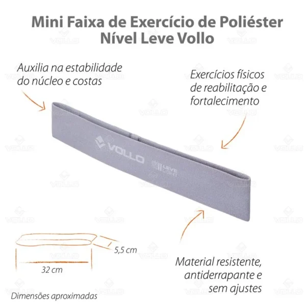 MINI FAIXA DE EXERCÍCIO VOLLO POLIÉSTER NÍVEL LEVE - Image 2