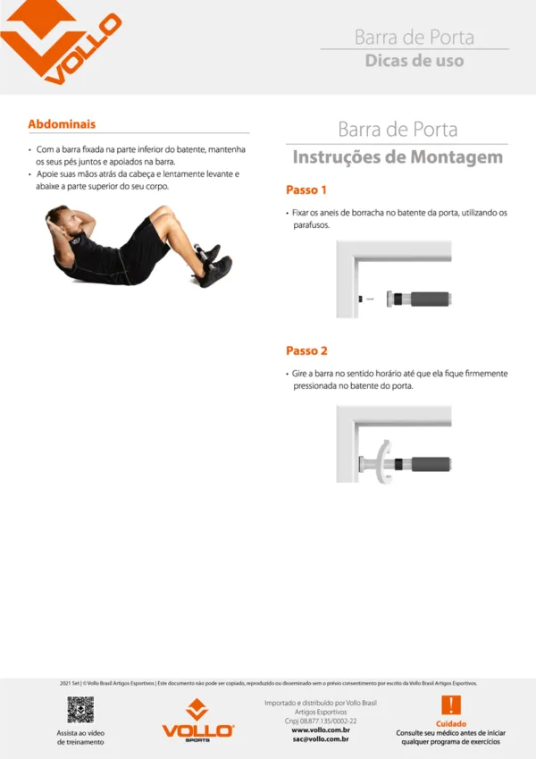 BARRA DE PORTA VOLLO AJUSTÁVEL PEGADA EVA - Image 3