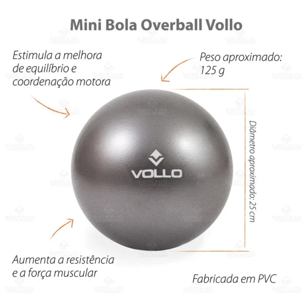 GYM BALL BOLA DE EXERCÍCIOS VOLLO 25CM - Image 4