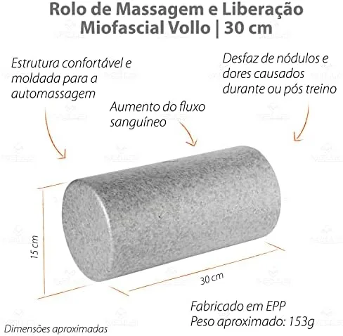ROLO DE MASSAGEM E LIBERAÇÃO MIOFASCIAL VOLLO LISO - Image 4