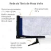 REDE TÊNIS DE MESA VOLLO COM SUPORTE ALICATE