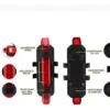 LANTERNA TRASEIRA BIKE BEFIT 5 LEDS LENTE VERMELHA PISCA USB - Image 3