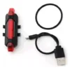 LANTERNA TRASEIRA BIKE BEFIT 5 LEDS LENTE VERMELHA PISCA USB