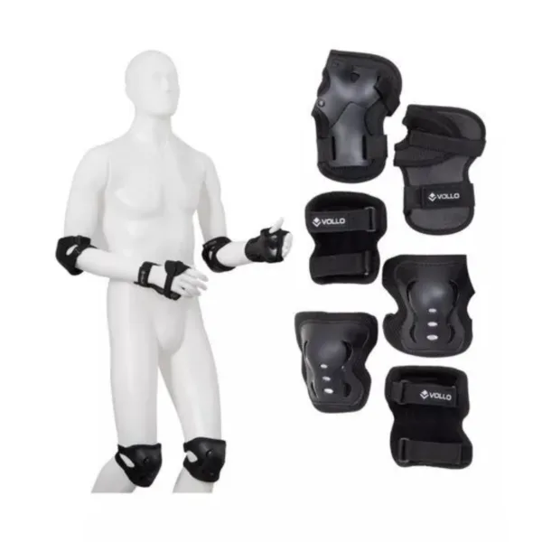 KIT DE PROTEÇÃO BÁSICO VOLLO MUNHEQUEIRAS/JOELHEIRAS/COTOVELEIRAS INFANTIL - Image 3